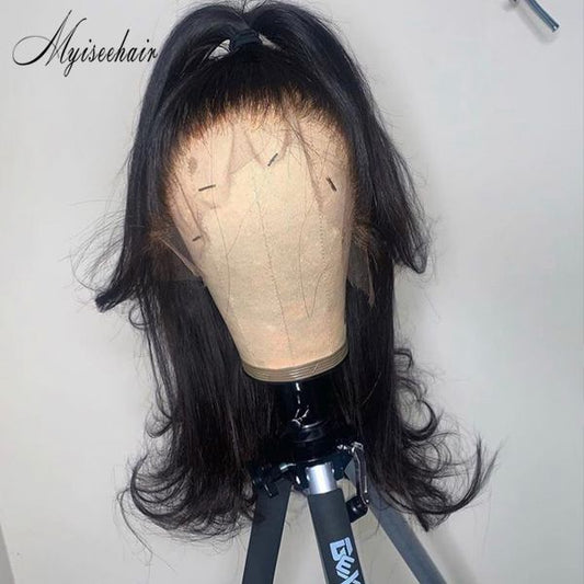 MYISEEHAIR HD Lace Short Hair 136 Lace Front Human Hair Wig With Baby Hair ISEE47