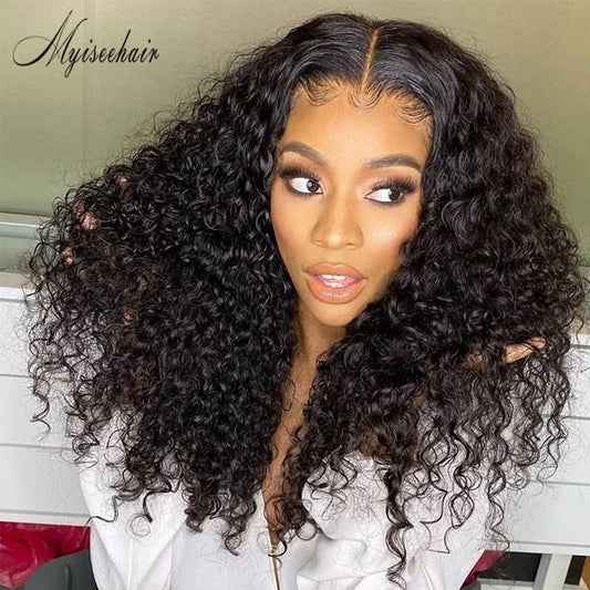 MYISEEHAIR NORA HUMAN HAIR CURLY LACE FRONT WIG NATURAL COLOR FAKE SCALP  ISEE100