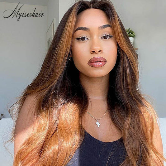 MYISEEHAIR OMBRE COLOR WAVY 360 LACE WIG VIRGIN HUMAN HAIR ISEE21