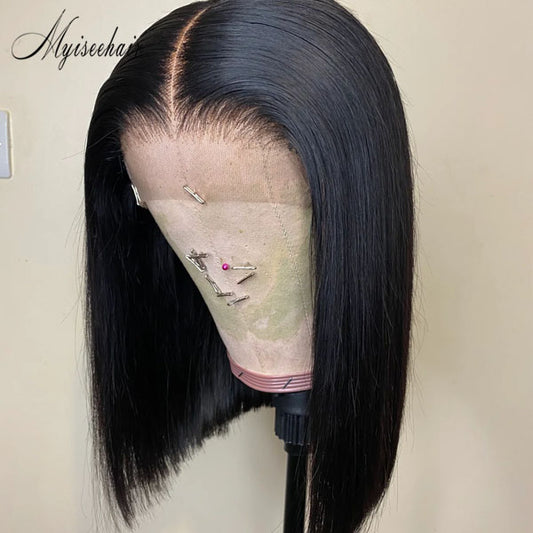 MYISEEHAIR SHROT BOB 13*6 LACE FRONT WIG HUMAN HAIR WITH PLUCKED ISEE28