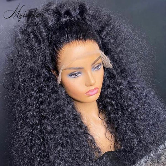 MYISEEHAIR Thick Curly 250% Density 360 Lace Frontal Wig With High Ponytail ISEE50