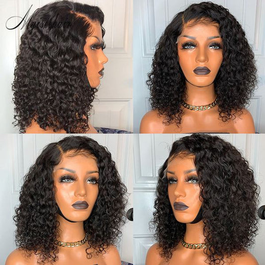 MYISEEHAIR WET AND WAVY WIG LACE FRONT BOB HUMAN HAIR WITH PRE PLUCKED ISEE08