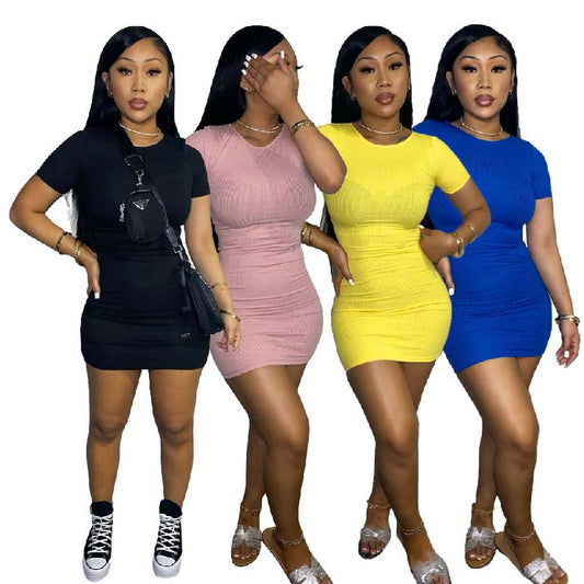 Women's Popular Solid Color Classic Pit Dress L187