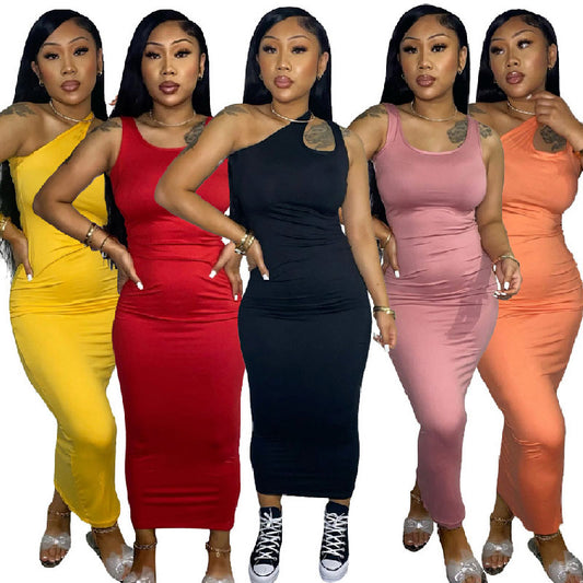 Women's Popular Solid Color Slim Dress L185